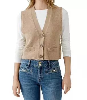 Вязаный жилет бежевого цвета Oui