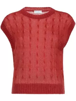 Вязаный жилет Brunello Cucinelli, красный