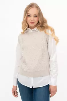 Вязаный жилет Budmil, бежевый