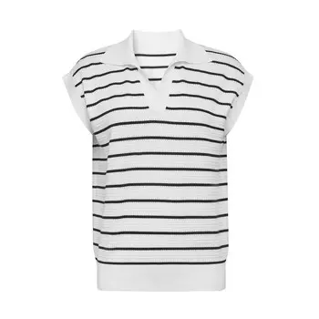 Вязаный жилет Deep Breath без рукавов в полоску, черный