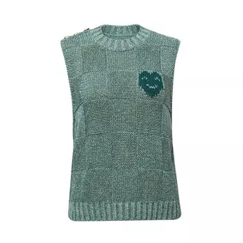 Вязаный жилет Deep Breath с узором, абрикос