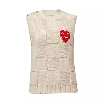 Вязаный жилет Deep Breath с узором, серый