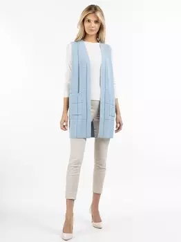 Вязаный жилет длинный Usha, синий