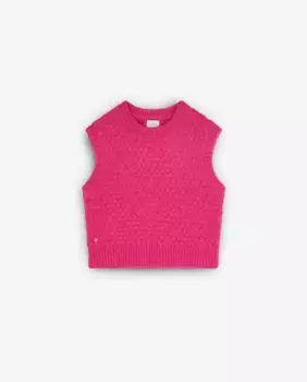 Вязаный жилет для девочки без рукавов Scalpers, розовый
