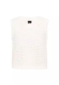 Вязаный жилет DreiMaster Klassik, белый