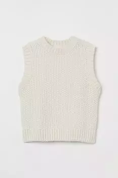 Вязаный жилет H&amp;M, белый