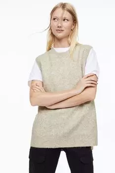 Вязаный жилет H&amp;M, бежевый меланж