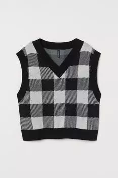 Вязаный жилет H&amp;M, черный/сетка