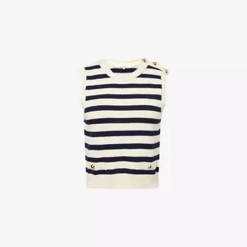 Вязаный жилет Harbor Frame в полоску из хлопковой смеси, мультиколор