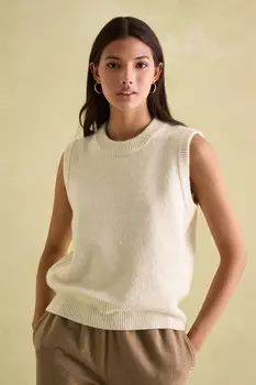 Вязаный жилет Холли Joules, бежевый