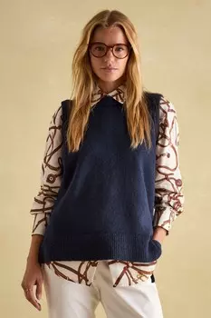 Вязаный жилет Холли Joules, синий