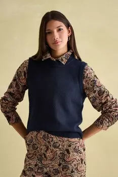 Вязаный жилет Холли Joules, синий