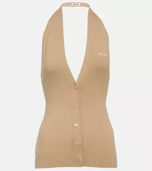 Вязаный жилет из кашемира Miu Miu, Albino