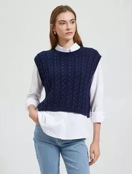 Вязаный жилет Koton, темно-синий