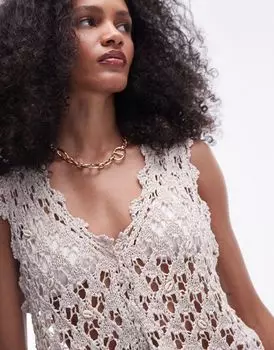 Вязаный жилет крючком Topshop