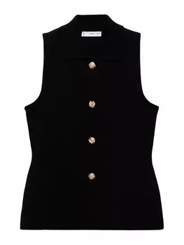 Вязаный жилет MANGO Lulu, черный