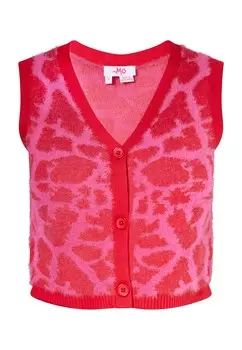 Вязаный жилет MYMO, цвет Dark pink/Fire red