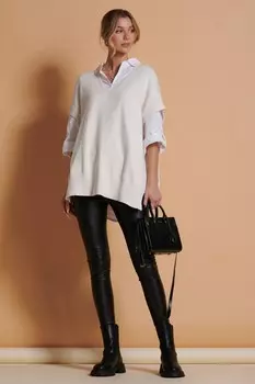 Вязаный жилет на пуговицах Jolie Moi, бежевый