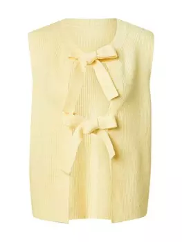 Вязаный жилет PIECES, цвет Light yellow
