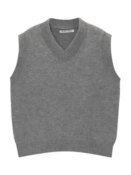 Вязаный жилет Pull&Bear, серый