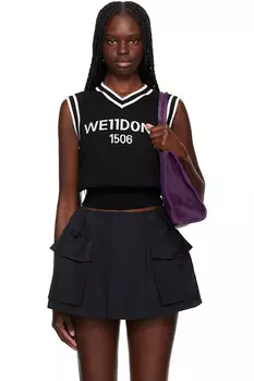 Вязаный жилет с логотипом We11Done, черный