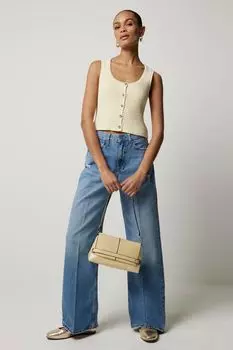 Вязаный жилет с пуговицами спереди River Island, желтый