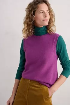 Вязаный жилет с видом на восток Seasalt Cornwall, фиолетовый