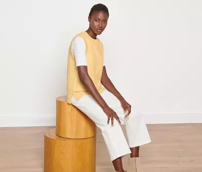 Вязаный жилет-свитер Tchibo, желтый