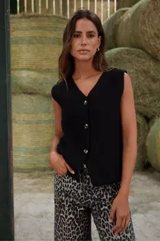 Вязаный жилет Threadbare, черный