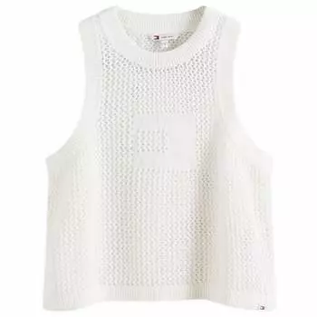 Вязаный жилет Tommy Jeans Knitted Tank Top, цвет Ancient White