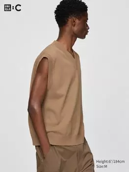 Вязаный жилет Uniqlo, бежевый