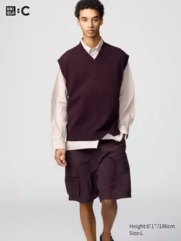 Вязаный жилет Uniqlo, фиолетовый