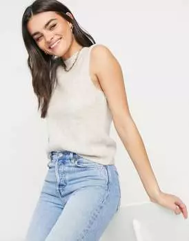 Вязаный жилет Vero Moda бежевого цвета