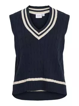 Вязаный жилет VILA, темно-синий
