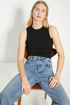 Вязаный жилет в рубчик смешанного цвета Oasis, черный