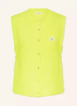 Вязаный жилет восточный с альпакой American Vintage, желтый