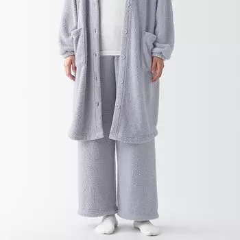 Вяжем длинные брюки из флиса MUJI, лаванда