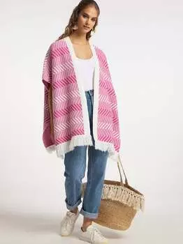 Вяжем пончо Izia, розовый