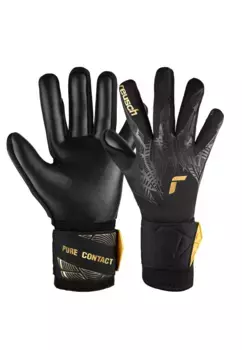 Вратарские перчатки Reusch "Pure Contact Infinity Junior" с гибридным негативным вырезом, цвет Schwarz-Goldfarben