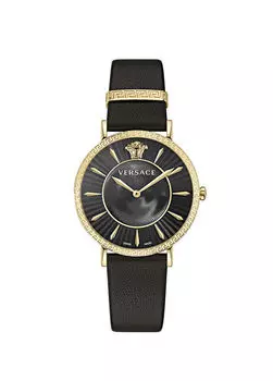 Vrscvejl00222 кожаные женские наручные часы Versace, черный