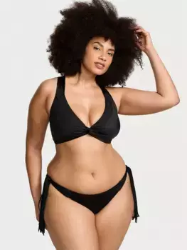 VS Archives Купальник-бралетт с бахромой и макраме Victoria'S Secret Swim, черный