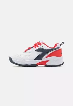 Все кроссовки для тенниса Challenge 5 Jr Unisex Diadora, цвет white/blue corsair/fiery red