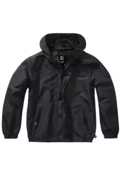 Всепогодная куртка Brandit " Brandit Men's Kids Summer Windbreaker Frontzip" (1 шт.), с капюшоном, черный