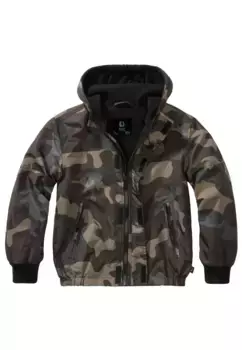 Всепогодная куртка Brandit " Brandit Unisex Kids Windbreaker Frontzip" (1 шт.), с капюшоном, цвет Darkcamo