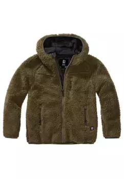 Всепогодная куртка Brandit " Brandit Women's Kids Teddy Fleece Jacket Hood" (1 шт.), с капюшоном, оливковый