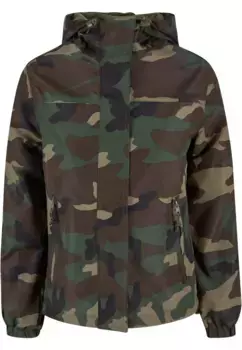 Всепогодная куртка Brandit " Brandit Women's Ladies Summer Windbreaker Frontzip" (1 шт.), с капюшоном, цвет Woodland
