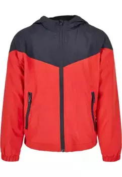 Всепогодная куртка URBAN CLASSICS " Urban Classics Men's Boys 2-Tone Tech Windrunner" (1 шт.), с капюшоном, красный