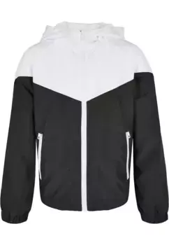 Всепогодная куртка URBAN CLASSICS " Urban Classics Men's Boys 2-Tone Tech Windrunner" (1 шт.), с капюшоном, белый