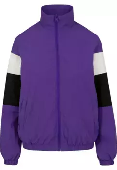 Всепогодная куртка URBAN CLASSICS " Urban Classics Women's Ladies 3-Tone Crinkle Track Jacket" (1 шт.), без капюшона, черный, белый