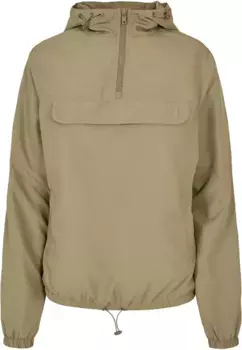 Всепогодная куртка URBAN CLASSICS " Urban Classics Women's Ladies Recycled Basic Pullover Jacket" (1 шт.), с капюшоном, хаки